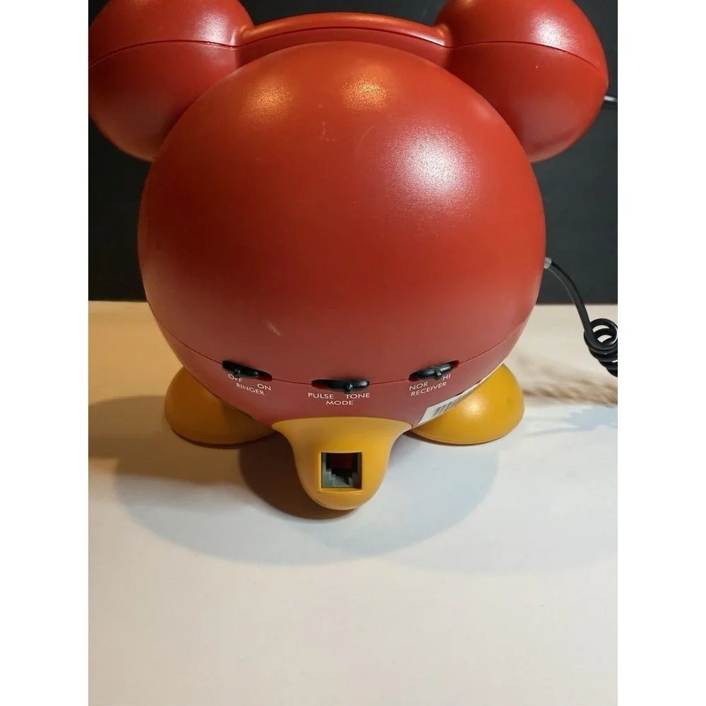 Disney Mickey Mouse Corded Push Button Desk Telephone Memorex DPH8020-C Tested